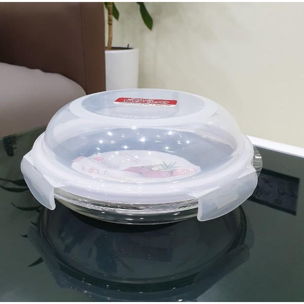 Dĩa thuỷ tinh chịu nhiệt có nắp Lock & Lock 18cm, thiết kế cao cấp sang trọng