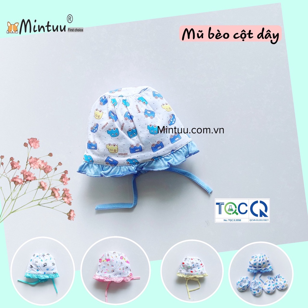 Nón cột bèo bé gái thương hiệu MINTUU, chất liệu vải 100% cotton