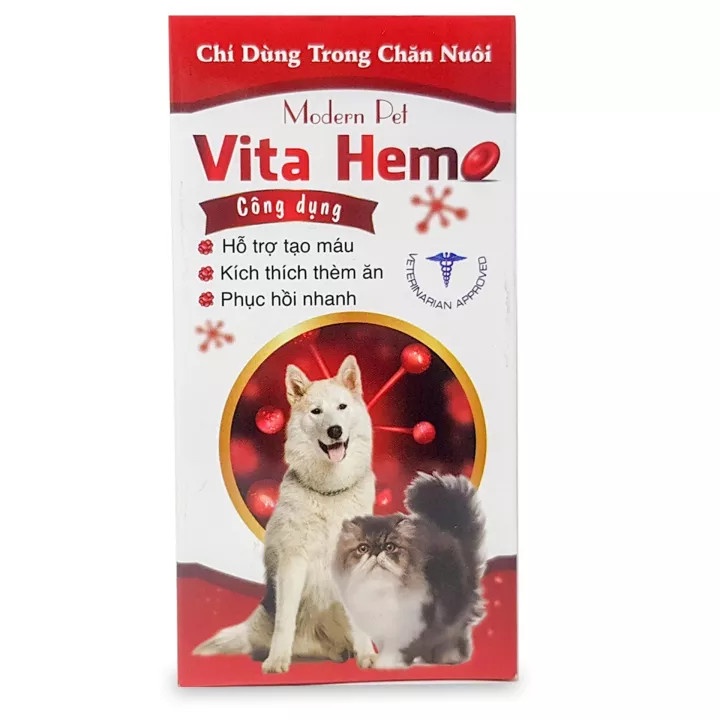 Dung dịch uống Bổ Máu Modern Pet Vita Hemo 100ml - Bổ Máu , Tăng Thèm Ăn Cho Chó Mèo 🎉Totopetmallhn