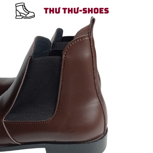 Giày chelsea boot nam,da nâu trơn,tôn dáng ôm chân,size dễ chọn,khâu đế