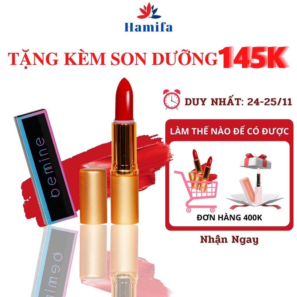 Son thỏi lì Hamifa son môi chính hãng có độ che phủ cao lâu trôi siêu lì màu sắc quyến rũ tone son dễ đánh không kén da