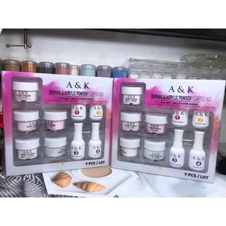 Bộ bột nhúng móng dipping A&K gồm 9 món siêu rẻ