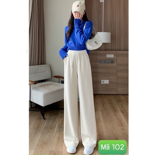 Quần suông tăm nhung dây xích