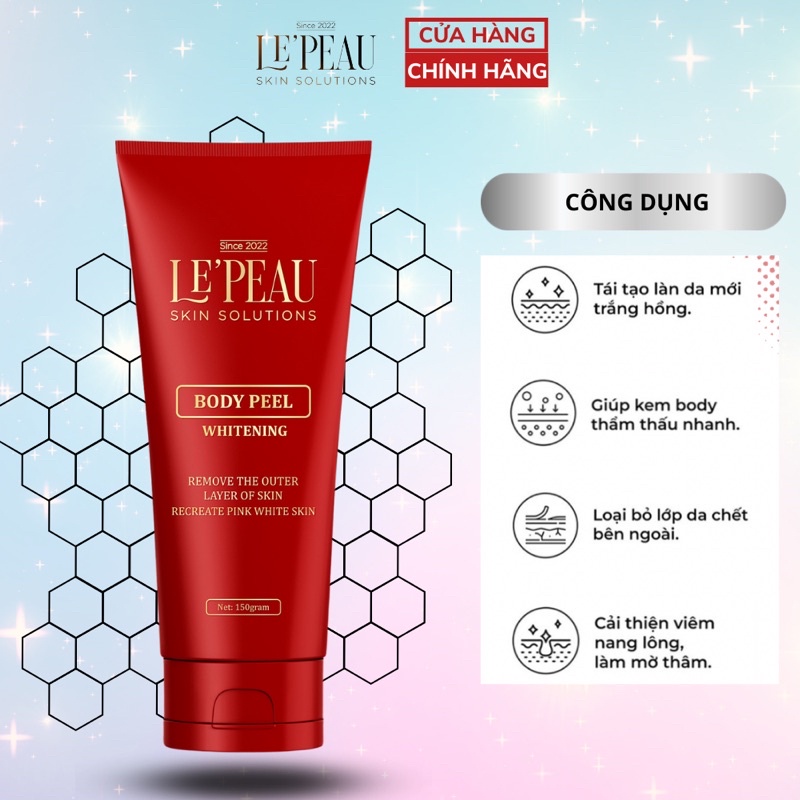 Peel da body toàn thân LEPEAU, peel body trắng sáng hỗ trợ mờ thâm sạm sau 7 ngày 150ml | BigBuy360 - bigbuy360.vn