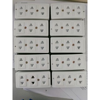 Ổ cắm điện 3 lỗ cắm có đèn conip cn03