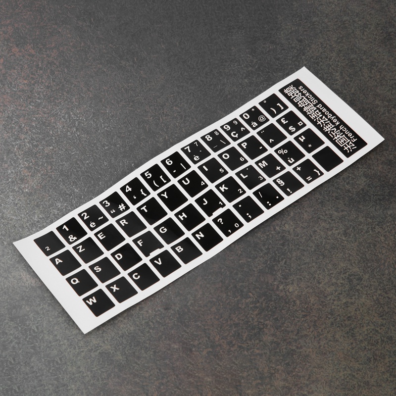 Chữ cái trắng pháp azerty bàn phím sticker bìa đen cho máy tính xách tay