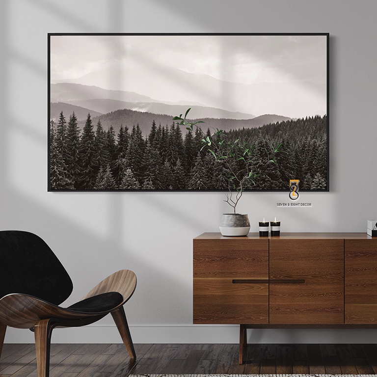 Tranh Canvas | Tranh Phong Cảnh Monochrome 1FHPHO017 | Tranh Căng Khung Cao Cấp | Tặng Kèm Đinh Đa Năng 78Decor