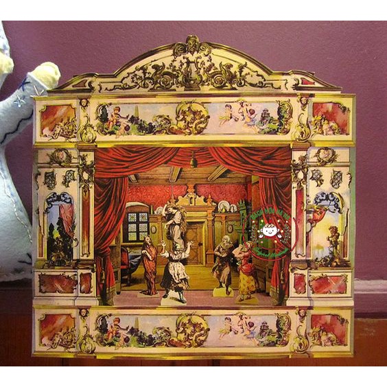 Bộ Mô hình tự bạn làm nhà búp bê lắp ghép Giấy Cứng và gỗ - Toy Theatres Paper - Trò chơi cho bé Sân Khấu Nghệ Thuật- Na