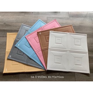 XỐP DÁN TƯỜNG 3D GIẢ DA TRẮNG 70X70 CM. FREESHIP - Siêu dính, cực đẹp.