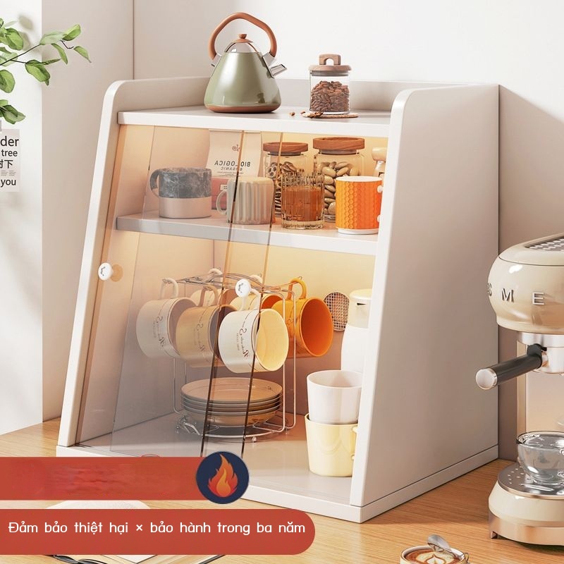 Tủ lưu trữ cốc acrylic trên bàn bếp