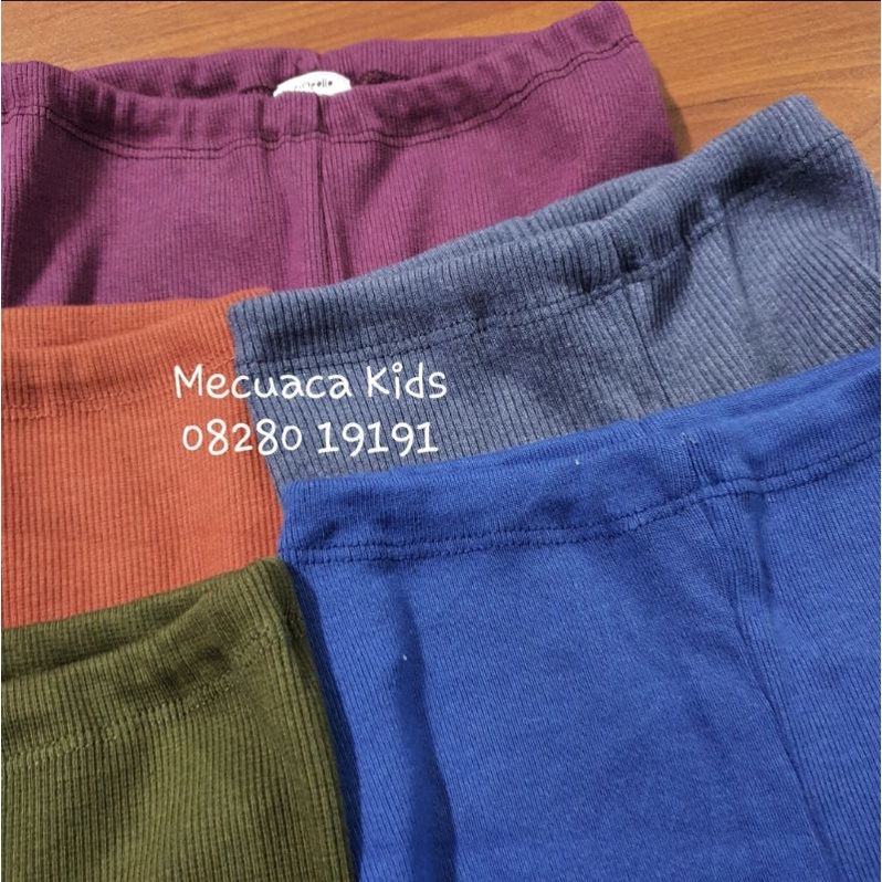 Quần legging cotton tăm may từ vải xuất Hàn unisex cho bé trai bé gái