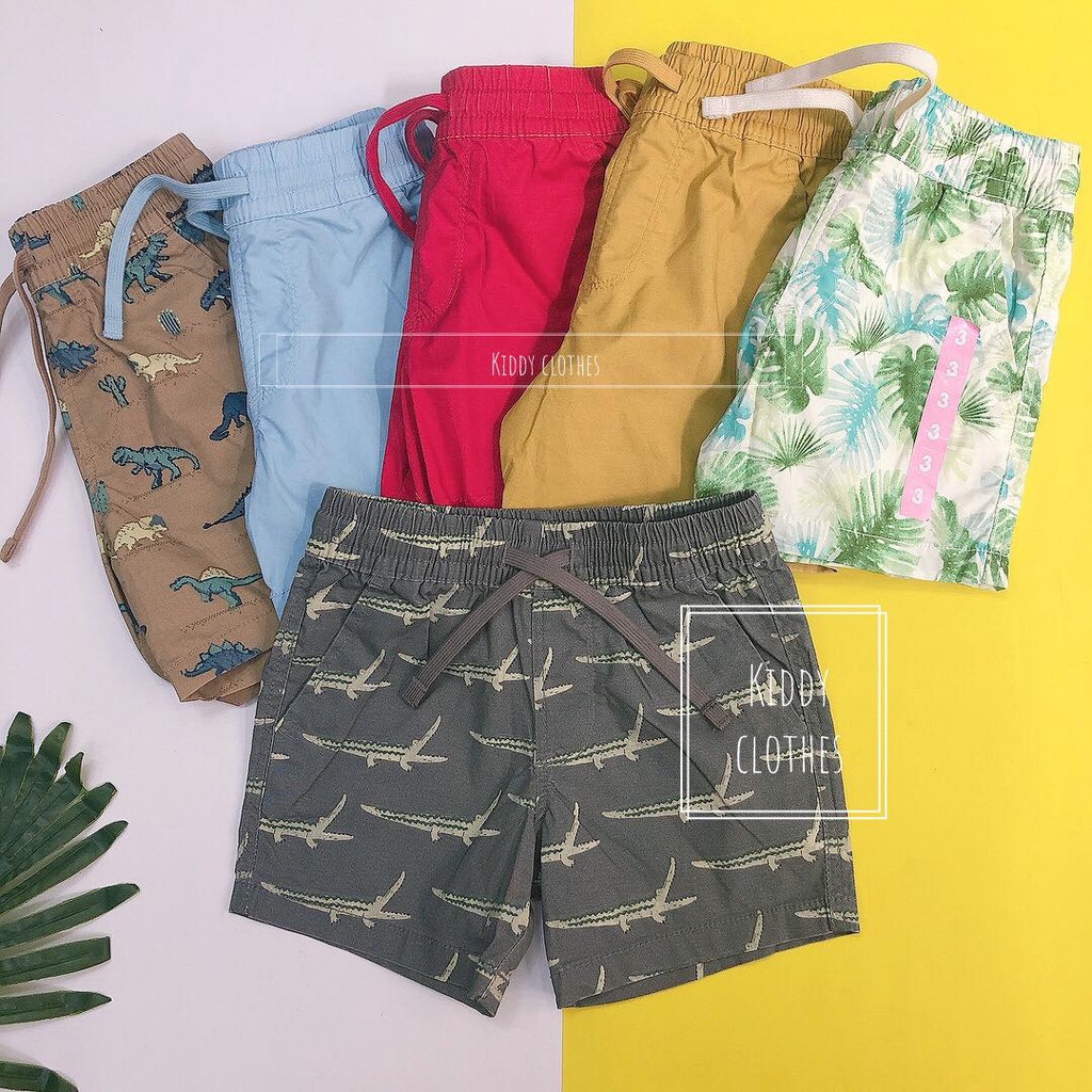 Quần kaki bé trai lưng thun hàng xuất dư xịn/Quần short kaki bé trai dây rút phom to nhiều màu