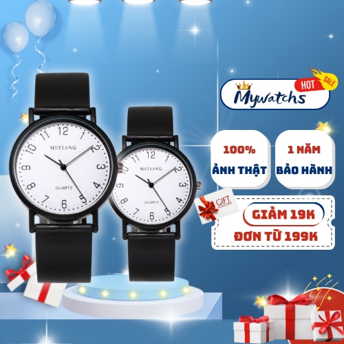 Đồng hồ cặp đôi nam nữ MSTIANQ QUARTZ dây cao su cao cấp phong cách thời trang hàn quốc đẹp giá rẻ