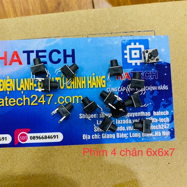 Nút nhấn phím bấm 4 chân 6x6x7 túi 50 chiếc