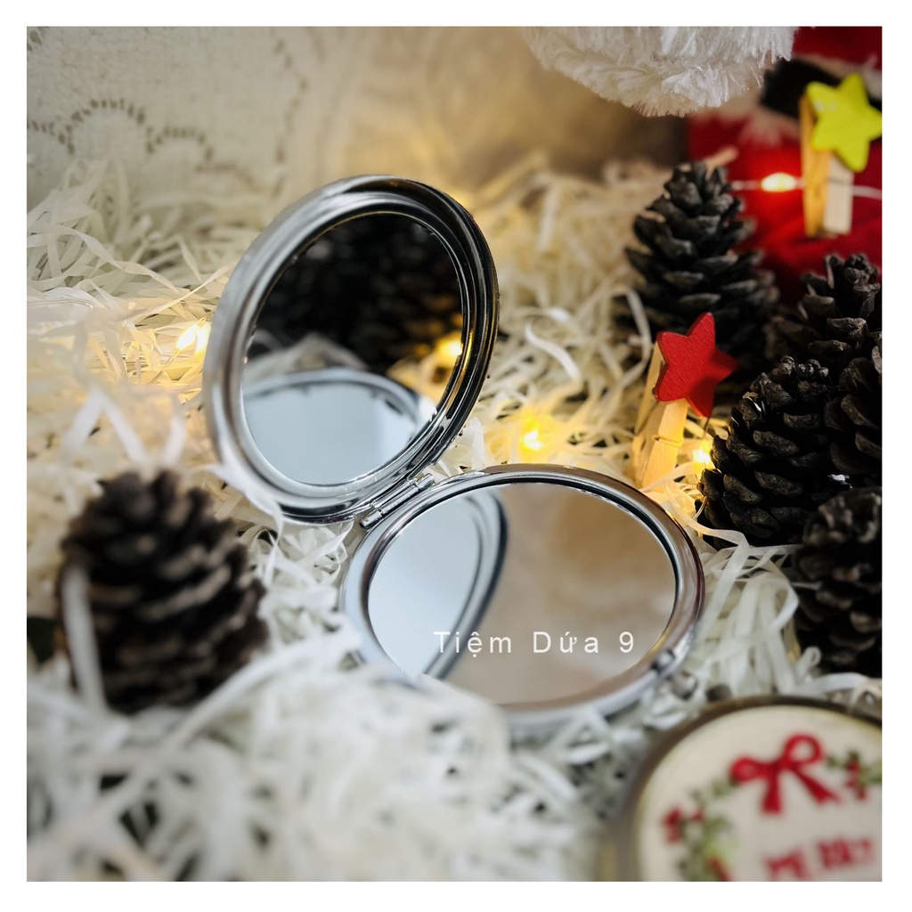 Gương thêu tay chủ đề Noel, Giáng Sinh - Quà tặng Noel cao cấp