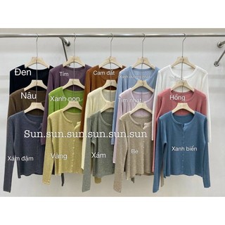 Áo len tăm mềm cúc pastel