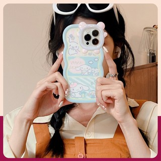 Ốp Lưng Iphone Thỏ Trắng Viền Mây Camera Nơ