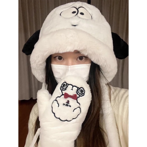 Mũ Lông Tai Thỏ Đáng Yêu Mềm Mại Giữ Ấm Phong Cách Hàn Trung