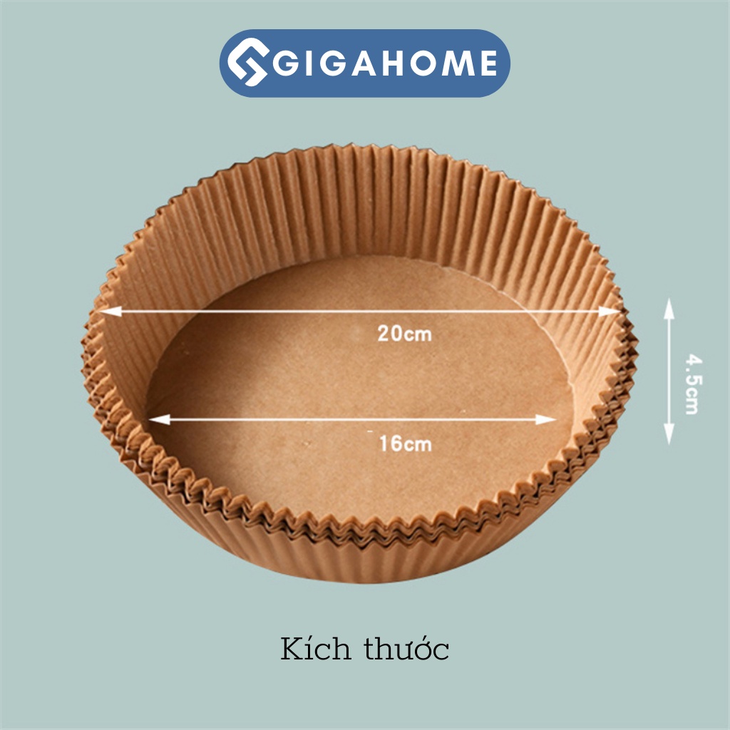 Set 50 Miếng Giấy Lót Nồi Chiên Không Dầu Hình Khuôn Bánh GIGAHOME Loại Xịn Có Hộp 10772