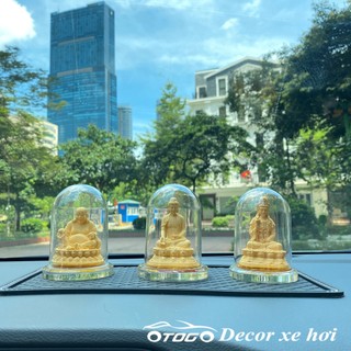 Tượng phật di lặc nhung vàng kim sa cao cấp để ô tô , tượng phật di lặc