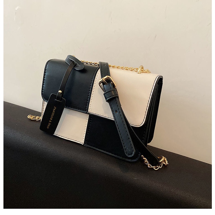 Túi Đeo Chéo Hình Vuông Nhỏ Màu Trắng Đen Phong Cách Hàn Quốc Thời Trang Cho Nữ