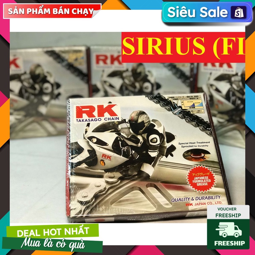 Nhông Sên Dĩa RK Xe Sirius (Fi) Công Nghệ Nhật Bản
