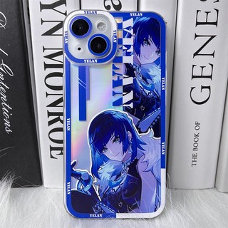 Genshin impact Yelan Ốp Điện Thoại Trong Suốt Chống Sốc Màu Laser Cho iPhone 14 13 12 11 pro promax x xs xsmax xr 7 8 plus