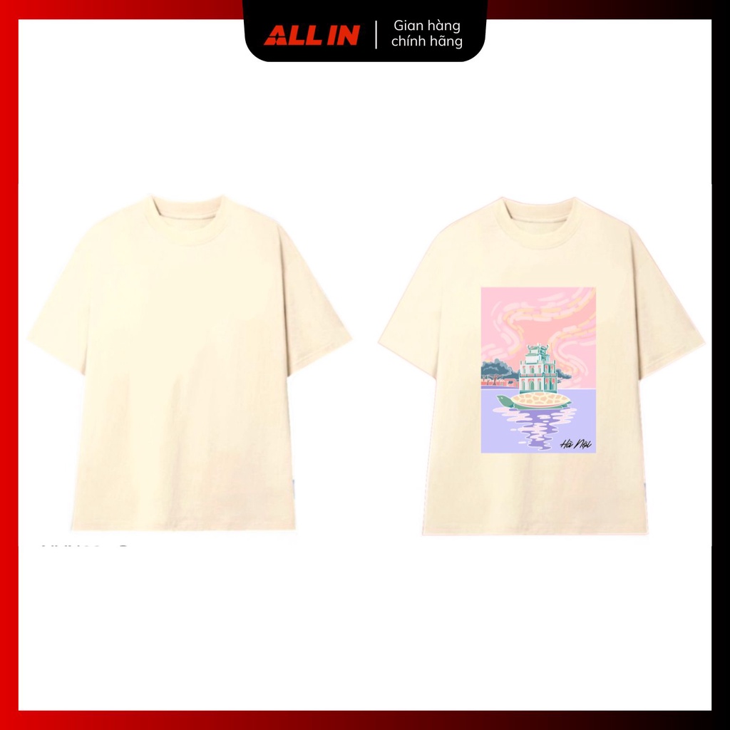 Áo Thun ALL IN Việt Nam In Hình Hà Nội Cổ Tròn Chất Cotton Thoáng Mát Màu Sắc Tươi Sáng Trẻ Trung