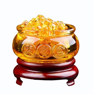 Bát Tụ Bảo ( Kích Thước 8cm ) + Kèm 36 Thỏi Vàng Kim Nguyên Bảo ( Cỡ 2cm ) + Kèm Đế Gỗ