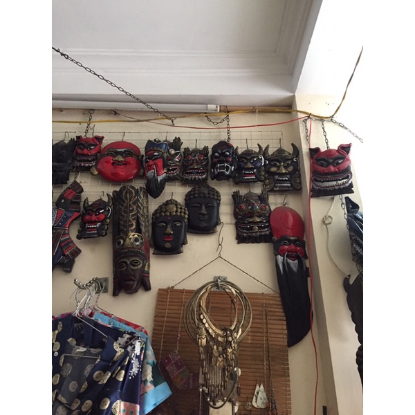 Mặt nạ trang trí treo tường hình thổ dân bằng gỗ