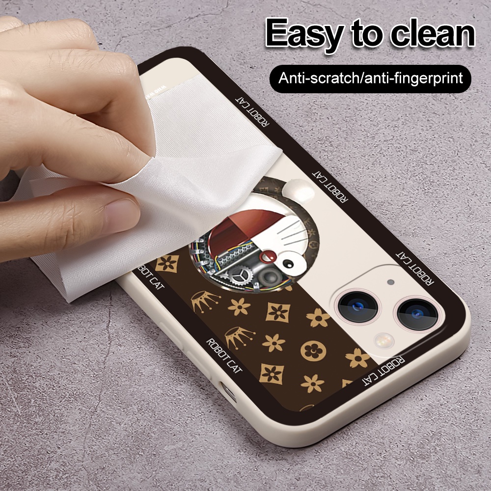 Ốp Điện Thoại Silicon Mềm Hình Doraemon Hai Màu Cho iPhone 14 Pro Plus Max 13 12 11 mini Pro Max XS XR X 7 8 SE 6 6S mini Pro