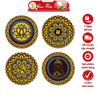 Hào Quang Phật Hoa Sen 5D Bằng Gỗ, Đèn Thờ Gia Tiên Trang Trí Bàn Thờ CHÂN THIỆN MỸ CLS-HQ-01