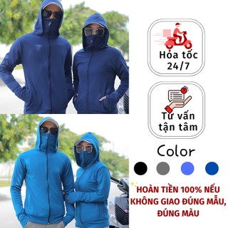 Combo áo khoác chống nắng xanh dương và xanh đen cho nam nữ bigsize