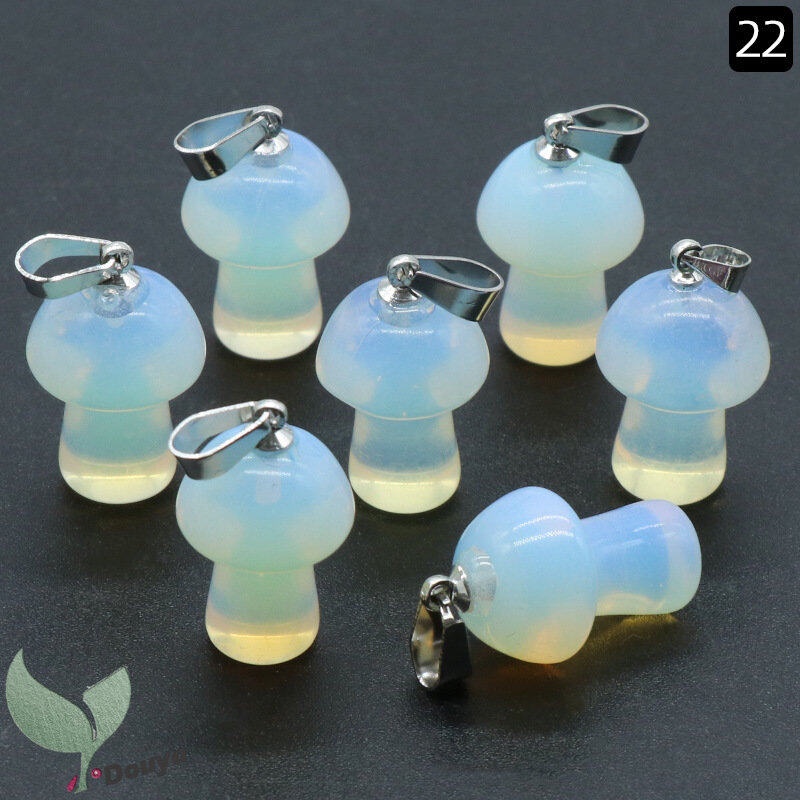 Mặt Dây Chuyền Hình Nấm Bằng Đá Thạch Anh Chakra Reiki Dùng Làm Trang Sức DIY