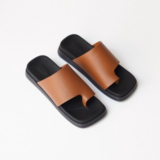 Xỏ sandals waa. - màu nâu - dép xỏ ngón da bò