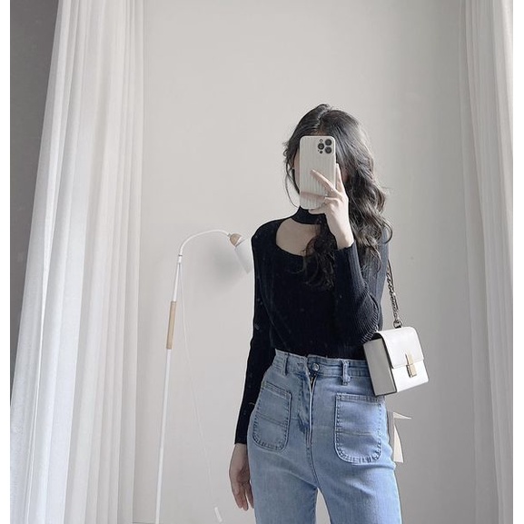 Áo len tăm cổ choker by Samhyewear