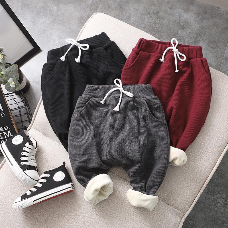 Quần Harem Lót Lông Cừu Dày Dặn Phong Cách Hàn Quốc Thời Trang Thu Đông Mới Cho Bé Trai Và Gái