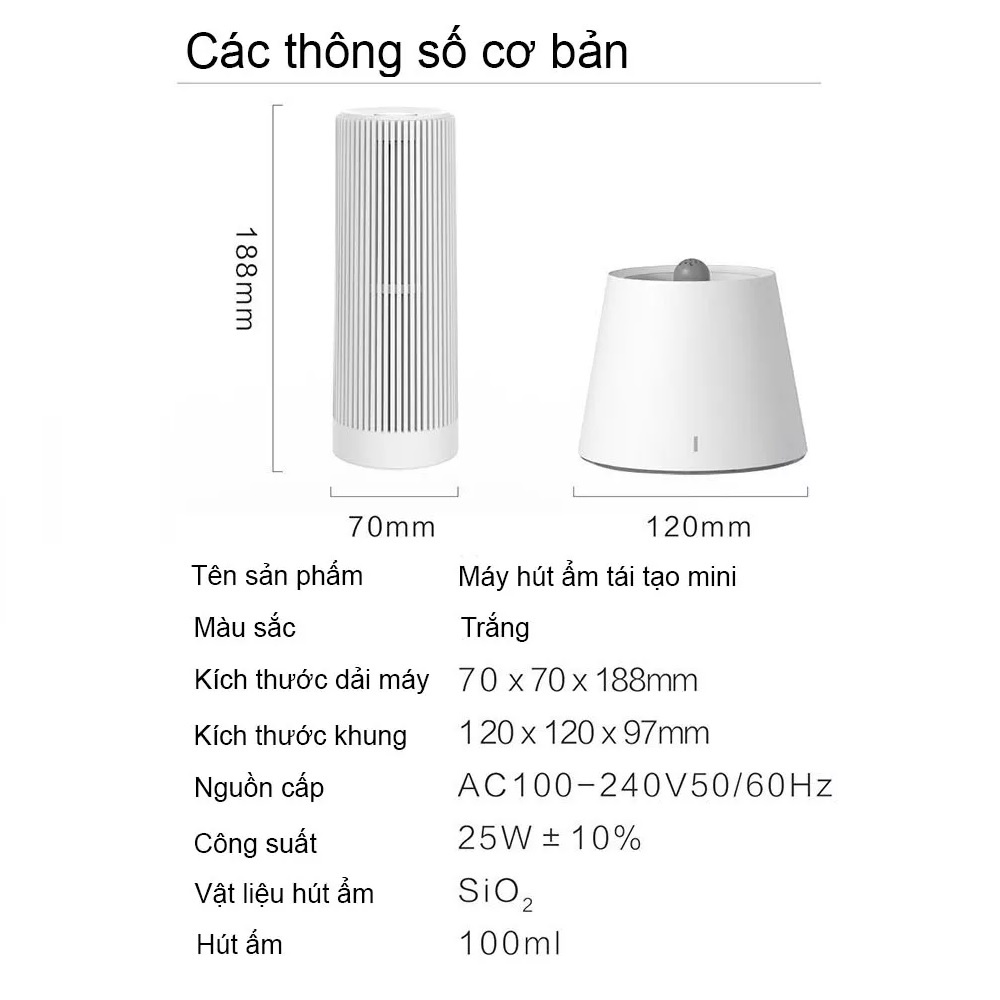 Máy Hút Ẩm Không Dây Xiaomi Youpin Hysure, Hút cực khỏe, sạc xả cực nhanh, Bảo Vệ Sức Khỏe, Chống Nấm Mốc | BigBuy360 - bigbuy360.vn