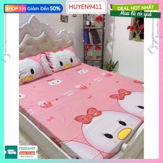 Bộ ga gối 3 món cotton poly 1m4x2m,được chọn mẫu-vịt hồng