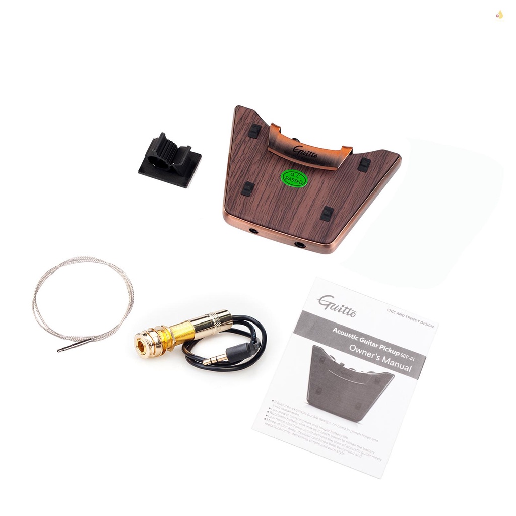 Bộ Pickup Lỗ Âm Thanh Kép + Mic Hỗ Trợ Nâng Tông Âm Lượng Dễ Lắp Đặt Cho Đàn Guitar Cổ Điển 36-42 Inch