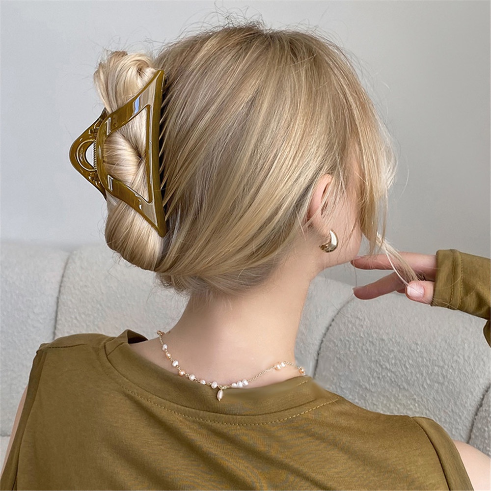 Kẹp Tóc Hình Tam Giác Màu Kẹo Ngọt Kiểu Dáng Đơn Giản Thanh Lịch