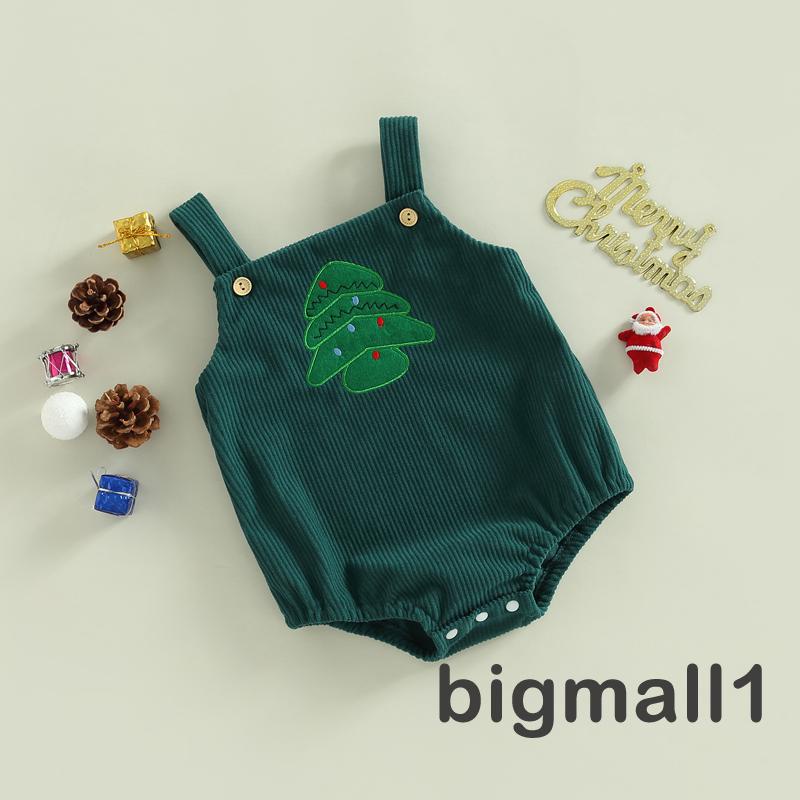 Áo Liền Quần Không Tay In Hình Ông Già Noel / Cây Thông / Tuần Lộc Cho Bé 0-18 Tháng Tuổi