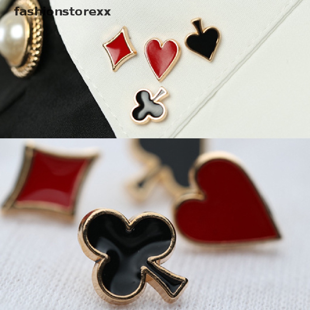 Bộ 4 Ghim Cài Áo Hình Lá Bài Poker Hoạt Hình Dễ Thương