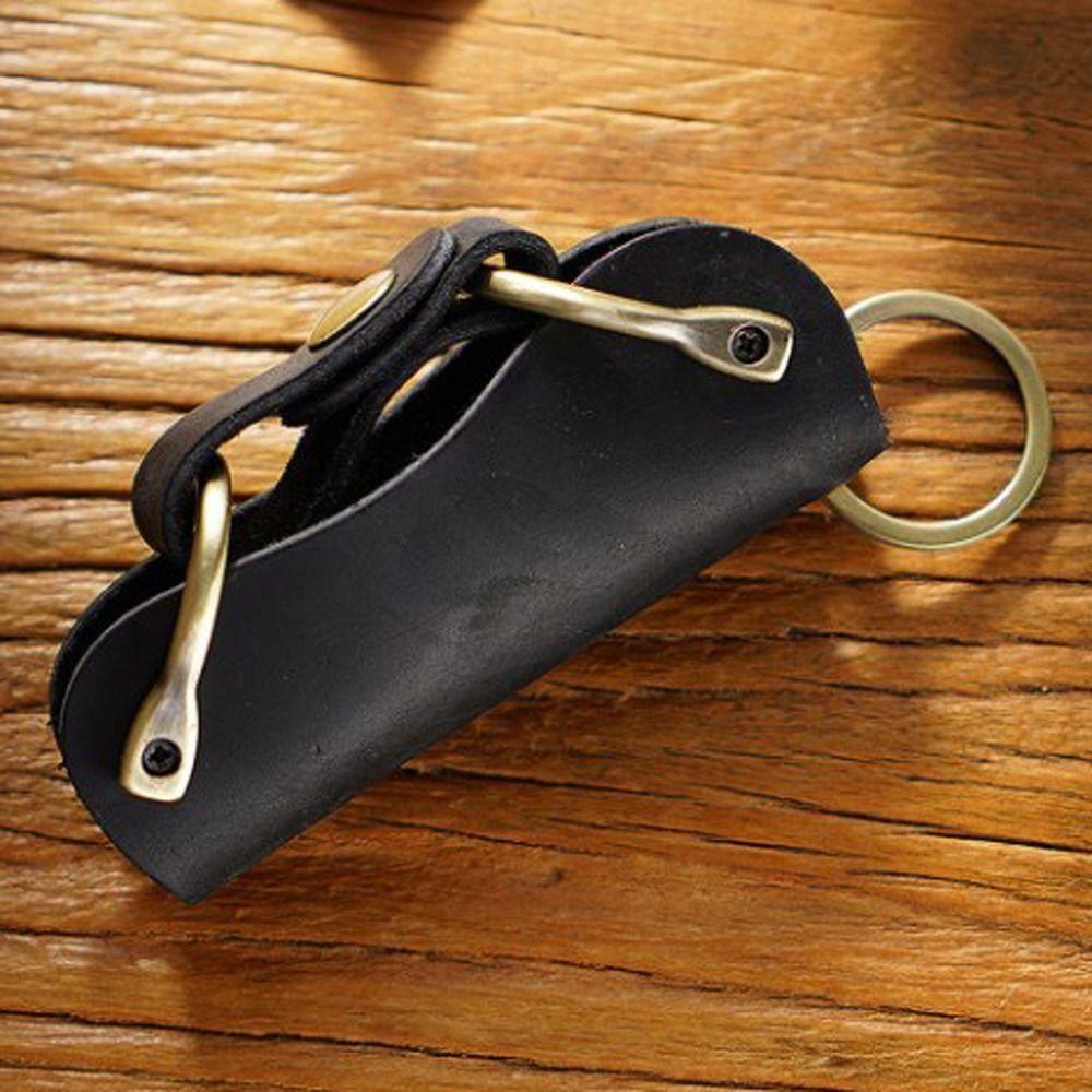 Túi Da Bò Đựng Chìa Khóa Xe Hơi Đa Năng Phong Cách Vintage Giá Đỡ