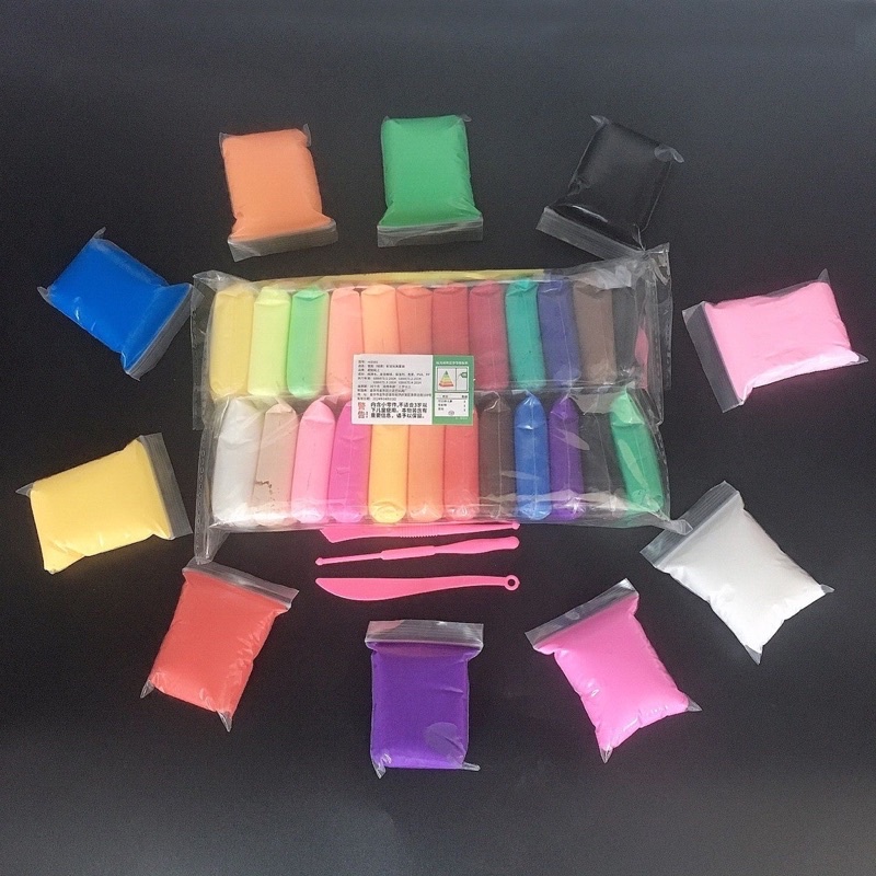 Đất nặn an toàn cho bé 12 màu, đất sét tự khô nặn hình cao cấp siêu nhẹ dành cho trẻ làm butter slime trang trí