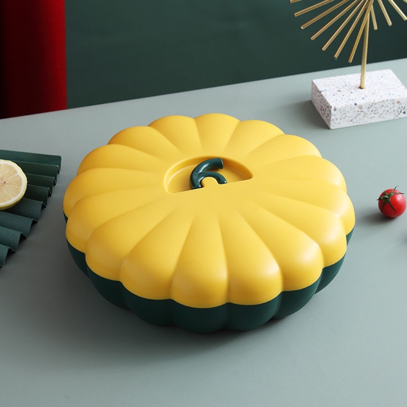 Hộp Đựng Kẹo Hình Bí Ngô Có Nắp Chống Bụi