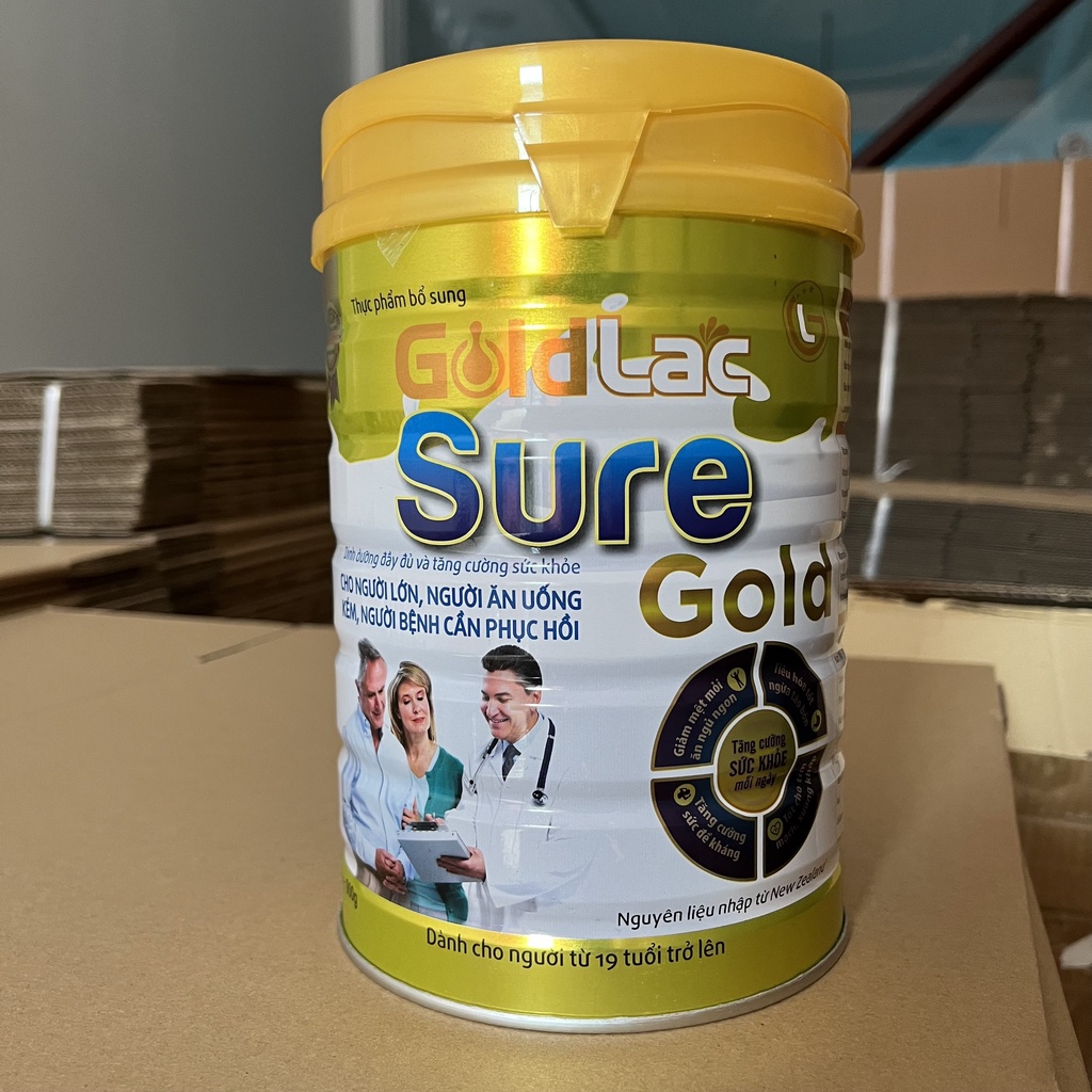 Sữa bột GOLDLAC SURE GOLD 900G DÀNH CHO NGƯỜI CAO TUỔI, NGƯỜI ĂN UỐNG KÉM, NGƯỜI BỆNH CẦN PHỤC HỒI SỨC KHỎE