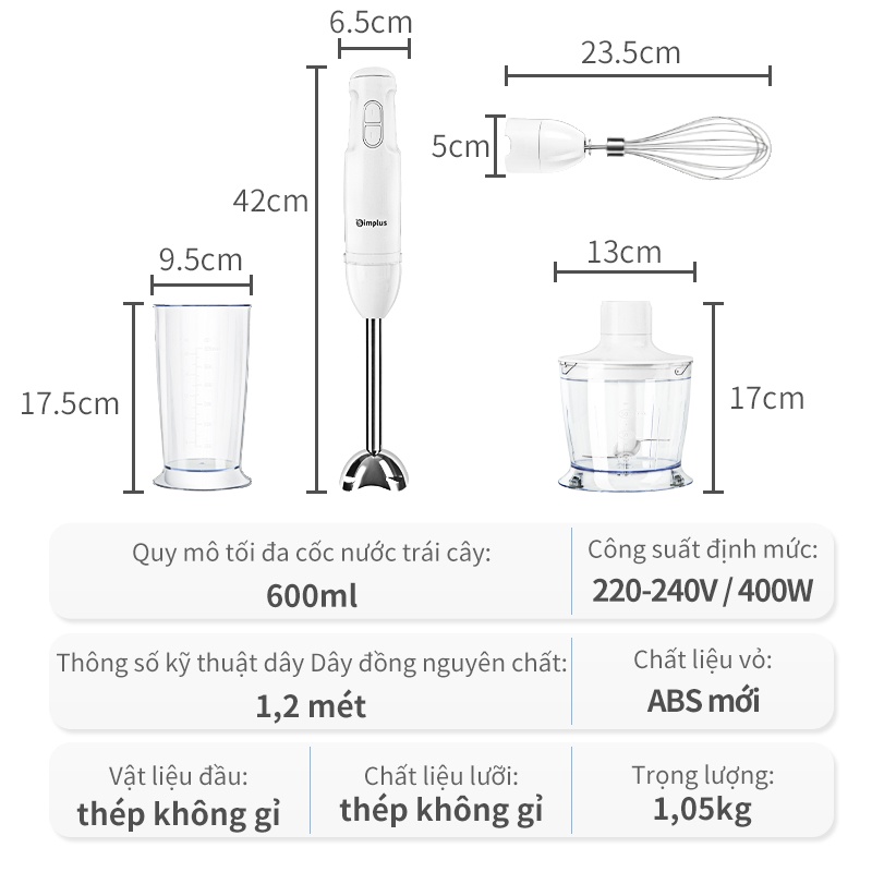 Máy nấu ăn cầm tay Simplus Máy đánh trứng làm bánh tại nhà Máy bổ sung thức ăn cho trẻ em JBBA002