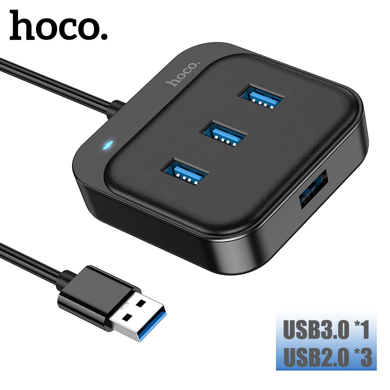 Bộ Chia Cổng USB 2.0 HOCO HB31 4 Trong 1 3.0 USB 2.0 Kèm Dây Cáp 1.2M Cho Máy Tính