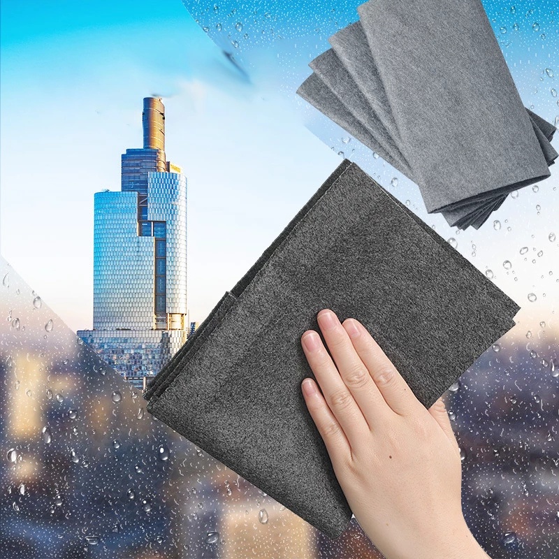 Khăn Lau Kính Xe Hơi / Nhà Bếp Bằng Sợi Micro Dày Dặn Không Để Lại Dấu Vết Có Thể Tái Sử Dụng